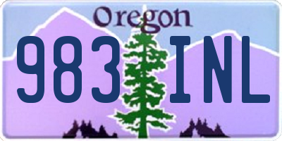 OR license plate 983INL