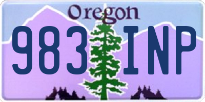 OR license plate 983INP