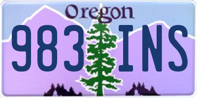 OR license plate 983INS