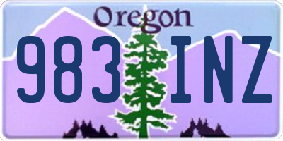 OR license plate 983INZ