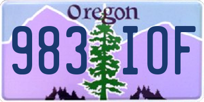 OR license plate 983IOF