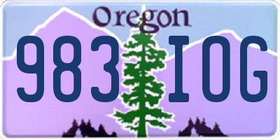 OR license plate 983IOG