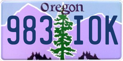 OR license plate 983IOK