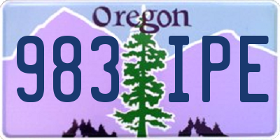 OR license plate 983IPE
