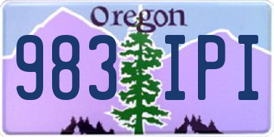 OR license plate 983IPI