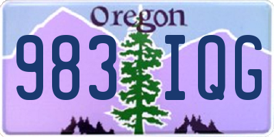 OR license plate 983IQG