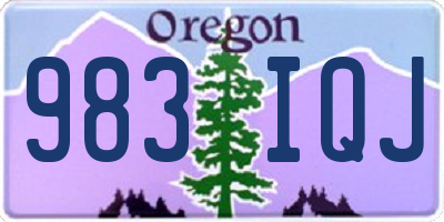 OR license plate 983IQJ