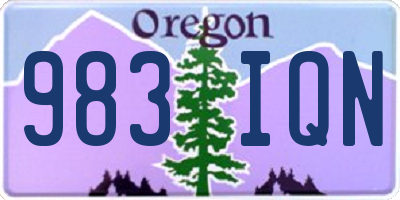 OR license plate 983IQN