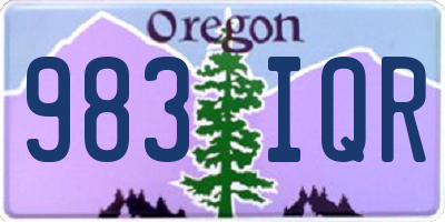 OR license plate 983IQR