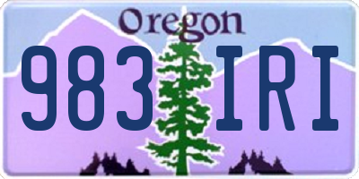 OR license plate 983IRI