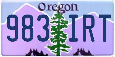 OR license plate 983IRT