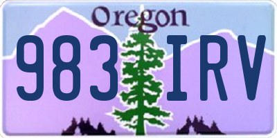 OR license plate 983IRV