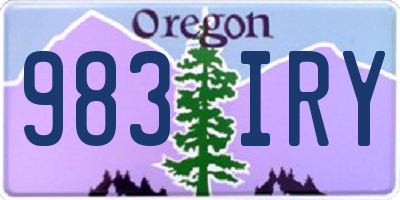 OR license plate 983IRY