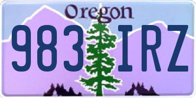 OR license plate 983IRZ