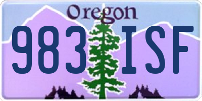 OR license plate 983ISF