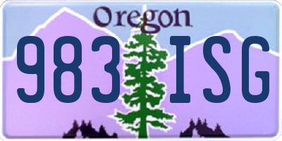 OR license plate 983ISG