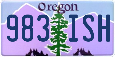 OR license plate 983ISH