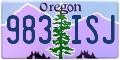OR license plate 983ISJ
