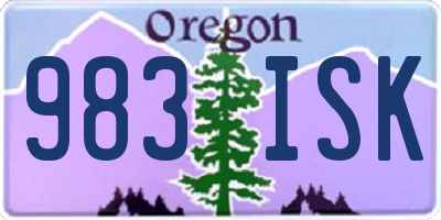 OR license plate 983ISK