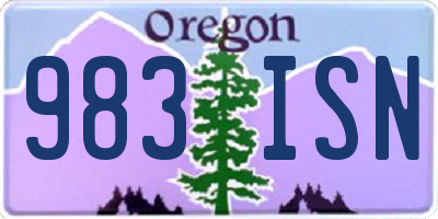 OR license plate 983ISN
