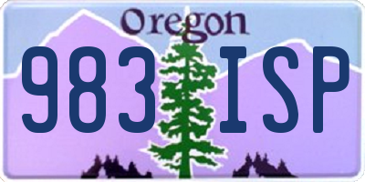 OR license plate 983ISP