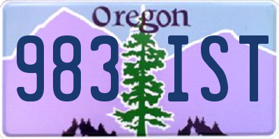 OR license plate 983IST