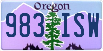 OR license plate 983ISW