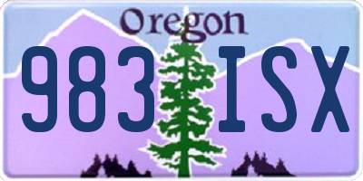 OR license plate 983ISX