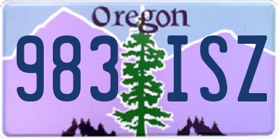 OR license plate 983ISZ