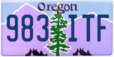 OR license plate 983ITF