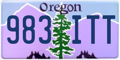 OR license plate 983ITT