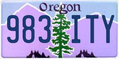 OR license plate 983ITY