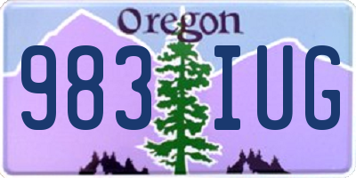 OR license plate 983IUG