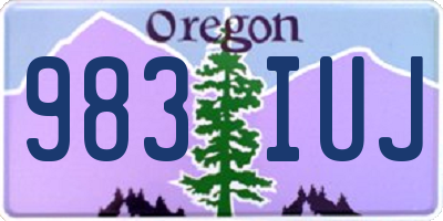 OR license plate 983IUJ