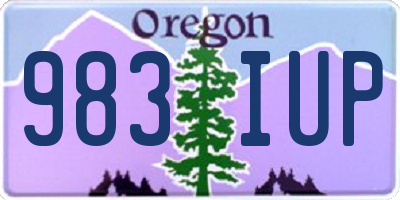 OR license plate 983IUP