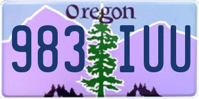 OR license plate 983IUU