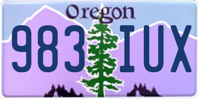 OR license plate 983IUX