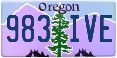 OR license plate 983IVE