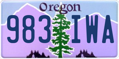 OR license plate 983IWA