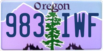 OR license plate 983IWF