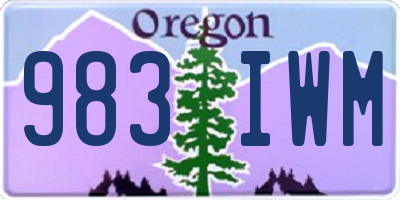 OR license plate 983IWM