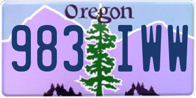 OR license plate 983IWW