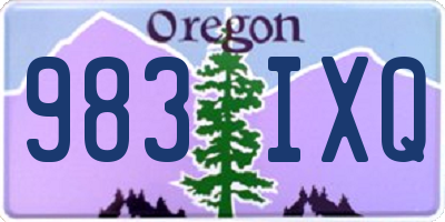 OR license plate 983IXQ