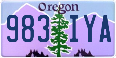 OR license plate 983IYA