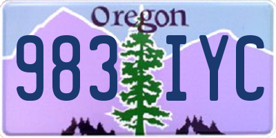 OR license plate 983IYC