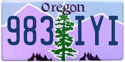 OR license plate 983IYI