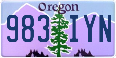 OR license plate 983IYN