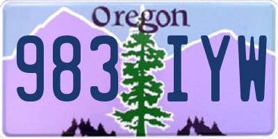 OR license plate 983IYW