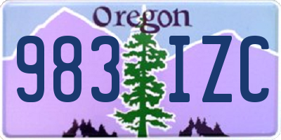 OR license plate 983IZC