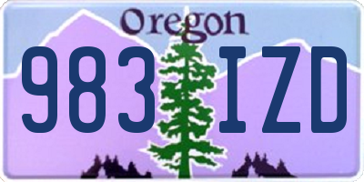 OR license plate 983IZD